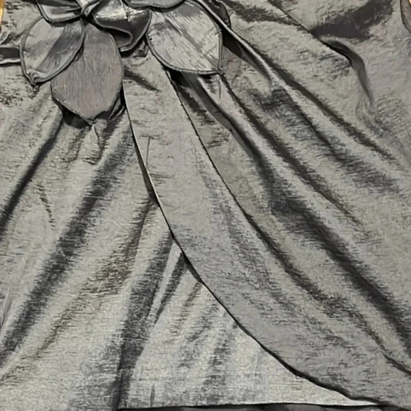 Jessica McClintock | silver gray ruched mini‎ semi-formal dress 6/8/10 strapless - Picture 2 of 7